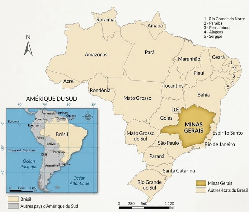 Carte du Minas Gerais